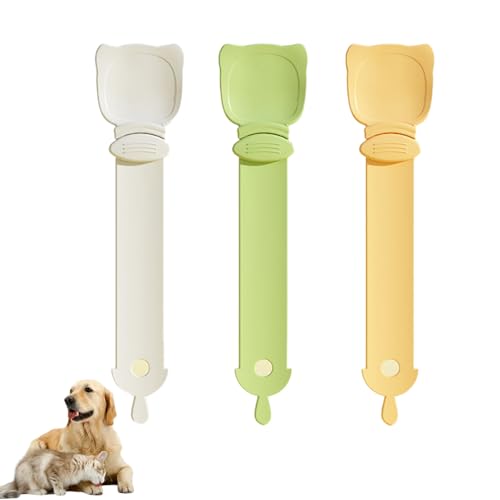 3 Stück Katzenfutter Löffel, Katzenstreifen Quetschlöffel, Cat Treats Spoon für Liquid Snack Katz, Happy Spoon Katzenlöffel für Haustiere Wie Katzen Und Hunde, Flüssiges Katzenfutter Spenderlöffel von KkvoGmle