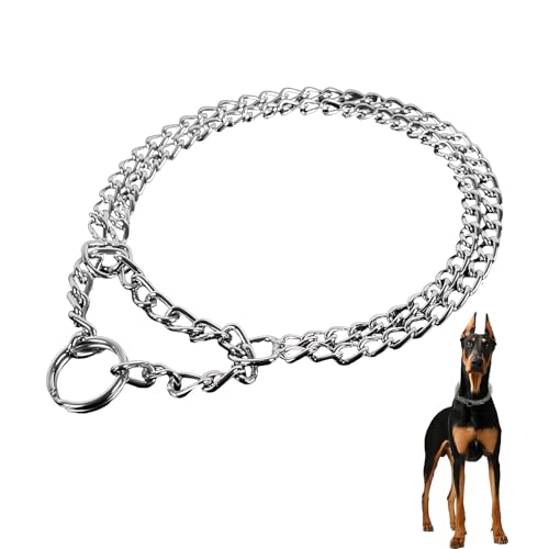 Doppelglied-Hundehalsband, Martingale-Halsband, Anti-Kau-Trainingshalsband, Schlupfhalsband, Choker-Kette für große, kleine, mittelgroße Hunde Doppelglied-Hundehalsband, Martingale-Halsband, Anti-Kau-Trainingshalsband, Schlupfhalsband, Choker-Kette für große, kleine, mittelgroße Hunde von KkvoGmle