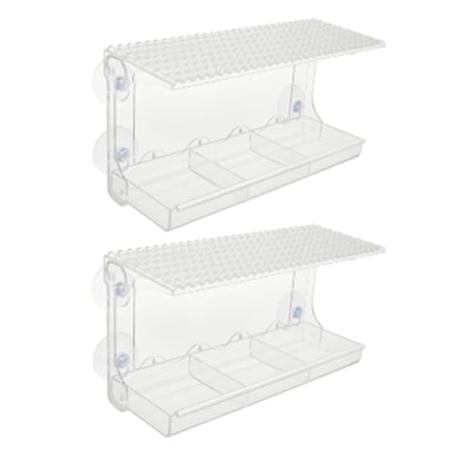 Kleagary Vogelfutterstation für Fenster, transparent, Fenstermontage, mit 4 Saugnäpfen und abnehmbarem Tablett, transparentes Vogelhaus Kleagary Vogelfutterstation für Fenster, transparent, Fenstermontage, mit 4 Saugnäpfen und abnehmbarem Tablett, transparentes Vogelhaus von Kleagary