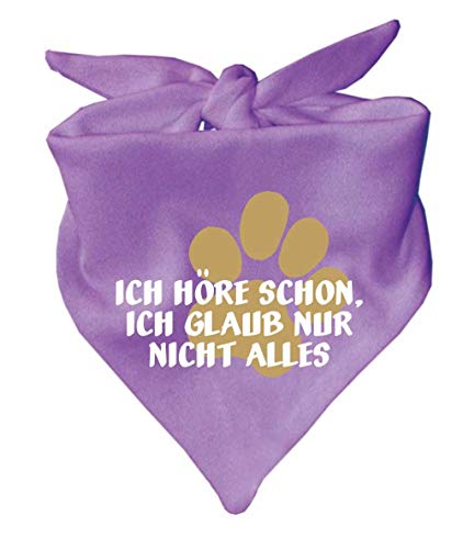 Hunde Dreiecks Halstuch (Fb: Flieder) (Gr. 1 (55 cm)) Ich höre Schon ich glaube nur Nicht Alles von Kleiner Fratz