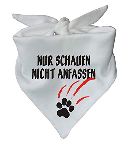 Hunde Dreiecks Halstuch (Fb: Weiss) (Gr. 1 (55 cm)) Nur schauen Nicht anfassen von Kleiner Fratz