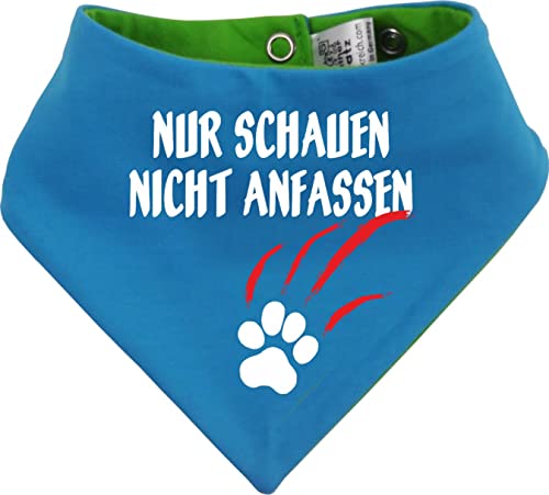 Hunde Wende- Halstuch Multicolor (Fb: Lime-Atoll) (Gr.4 - HU 45-52 cm) Nur schauen Nicht anfassen von Kleiner Fratz