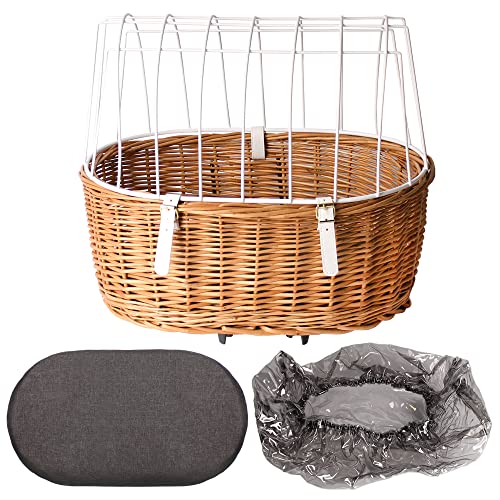 Pulp + KLICKfix Hundekorb Doggy Basket für alle Gepäckträger geeignet - inkl. Kissen und Regenhaube von KlickFix