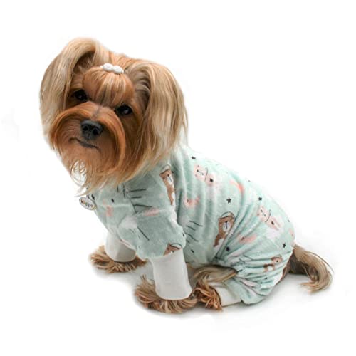 KLIPPO Hund/Welpe Minky Bedtime Bears Plüsch Pyjama/Bodysuit/Loungewear/PJ/Overall/Pullover/Strampler für kleine Rassen (XL) von Klippo