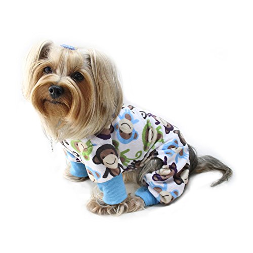 Klippo Hund/Welpe Minky Monkey Plüsch Pyjama/Bodysuit/Loungewear/PJ/Overall/Pullover/Strampler für kleine Rassen (groß) von Klippo