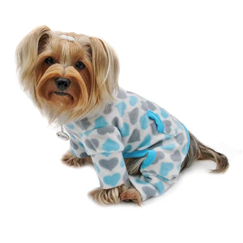 Klippo Hunde/Welpen, Fleece-Schlafanzug, Rollkragen, für kleine Rassen, Gr. XL, Blau / Grau von Klippo