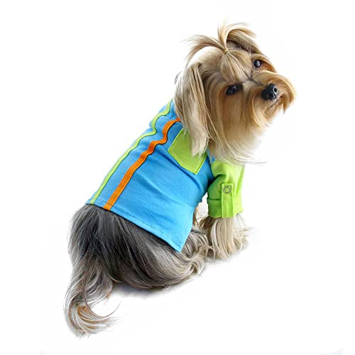 Klippo Kontrast-Shirt/Oberteil mit krempelbaren Ärmeln aus weicher Baumwolle für kleine Hunde/Welpen – S von Klippo