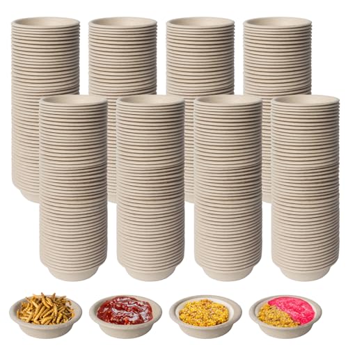 Klmnop Gecko-Lebensmittelbecher aus Papier, 28 ml, für Reptilien, Futternapf, Zubehör für Gecko, Reptilien, Haustiere, 300 Stück (natürlich) von Klmnop