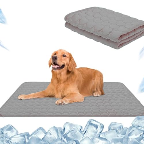 Klortecer Nordseepfote Kühlmatte für Hunde & Katzen – Selbstkühlende 3D-Mesh Sommermatte, Maschinenwaschbar, rutschfest Ideal für Zuhause, Garten, Auto & Camping (Grau, M: 62×50 cm) von Klortecer