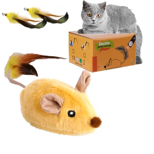 Klortecer Pfotenmond Magic Maus Katze, Elektrisch Magic Maus Spielzeug für Katzen (Gelb) von Klortecer