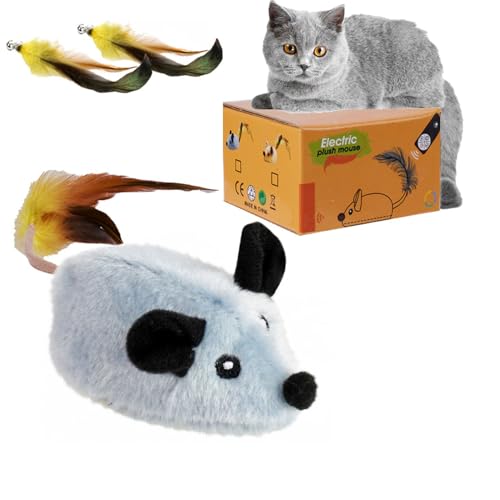 Klortecer Pfotenmond Magic Maus Katze, Elektrisch Magic Maus Spielzeug für Katzen (grau) von Klortecer