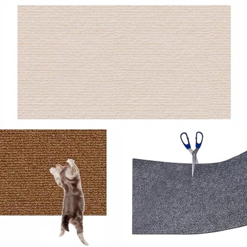 Climbing Cat Scratcher, New DIY Climbing Cat Scratcher, Trimmable Self-Adhesive Carpet Mat Pad, Cat Scratch Furniture Protector for Couch, Wall, Bed (M,Khaki) von KmoNo