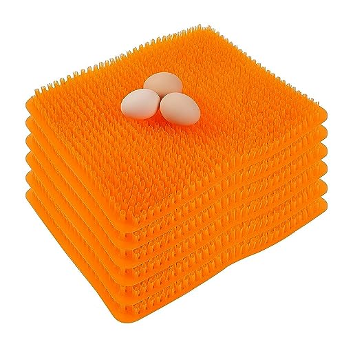 Knadgbft Hühnernest-Pads, Waschbare Nestbox-Pads für Hühner, Wiederverwendbare Nest-Pads für Hühnerstall, 6 Stück, Einfach zu Verwenden, 35x30x2cm (Orange) von Knadgbft
