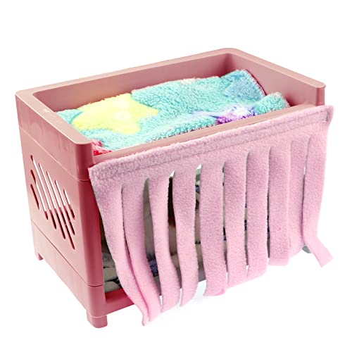 Knchy Hamster-Versteck mit 2 Plüsch-Schlafmatten, 2 Decke und 2 Vorhängen, faltbar, Mini-Haustier-Lebensraum-Nisthaus für Meerschweinchen von Knchy