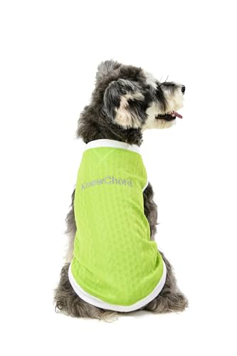 Hunde-T-Shirt, ärmellos, leicht, atmungsaktiv, einfarbig, Größe L, Grün von KnewChord