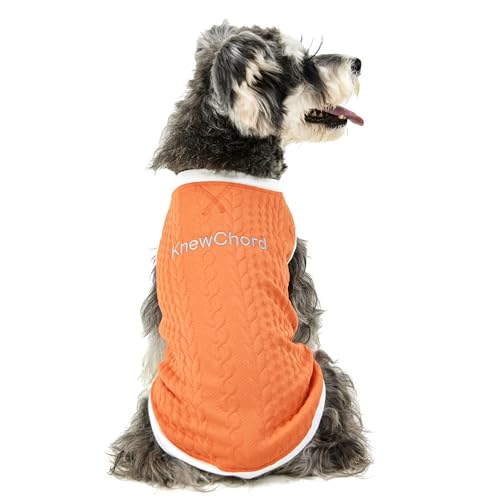 Hunde-T-Shirt, ärmellos, leicht, atmungsaktiv, einfarbig, Größe L, Orange von KnewChord