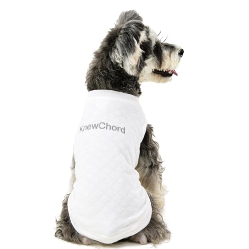 Hunde-T-Shirt, ärmellos, leicht, atmungsaktiv, einfarbig, Größe L, Weiß von KnewChord