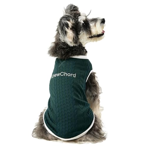 Hunde-T-Shirt, ärmellos, leicht, atmungsaktiv, einfarbig, Größe M, Dunkelgrün von KnewChord