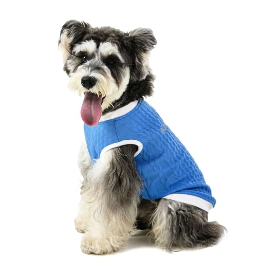 Hunde-T-Shirt, ärmellos, leicht, atmungsaktiv, einfarbig, Größe XL, Blau von KnewChord