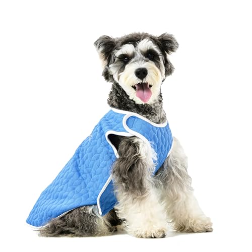 KnewChord Hunde-Shirts, weich, warm, für Hunde und Katzen, mit Klettverschluss, einfach an- und auszuziehen, Blau, Größe L von KnewChord