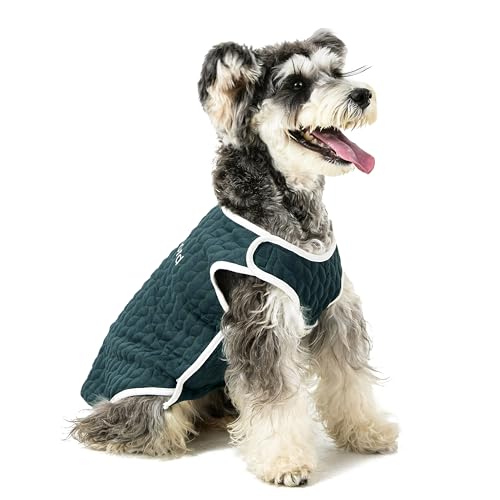 KnewChord Hunde-Shirts, weich, warm, für Hunde und Katzen, mit Klettverschluss, einfach an- und auszuziehen, Dunkelgrün, Größe XL von KnewChord