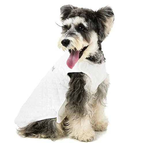 KnewChord Hunde-Shirts, weich, warm, für Hunde und Katzen, mit Klettverschluss, einfach an- und auszuziehen, Weiß, Größe L von KnewChord