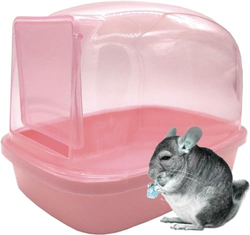 KnoRRs Zwerghamster Trockenes Badezimmer, Chinchilla Sauna Toilette Kunststoff Sand Badehaus Ideal für Rennmäuse, Igel, Eichhörnchen und andere Kleintiere (Rosa) von KnoRRs