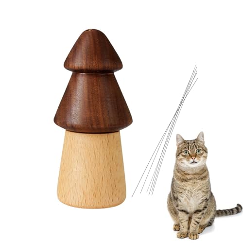 KnocKconK Cat Whiskers Collection Holzflasche, Katzen-Gedenkflasche, handgefertigt, Naturholz, Baumform, Haustier-Barthaar, Andenken, Walnuss, Burlywood Pet Memorial von KnocKconK
