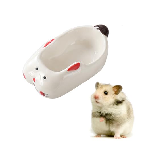 KnocKconK Hamster Futternapf, Keramik Rattenform Wassernapf für Meerschweinchen, Futter- & Wasserschalen für Kleintiere, Keramik Fütterung Trinkschale für Rennmäuse Frettchen Syrische Chinchilla von KnocKconK
