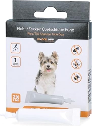 Knock Off Flohzeckenpipette Hund <5 kg DE+UK - Flohtropfen - Zeckentropfen - Regen- und wasserfest - 100% ungiftig von Knock Off Pest Control