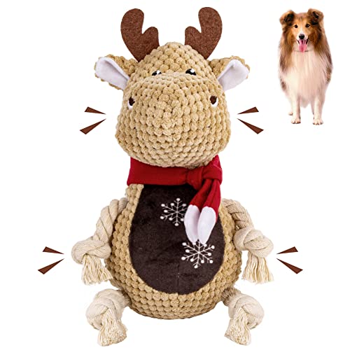 Quietschspielzeug für Hunde, langlebig, niedlich, interaktives Plüsch-Hundespielzeug mit Knisterpapier, Weihnachtsspielzeug für Welpen, kleine, mittelgroße und große Hunde Quietschspielzeug für Hunde, langlebig, niedlich, interaktives Plüsch-Hundespielzeug mit Knisterpapier, Weihnachtsspielzeug für Welpen, kleine, mittelgroße und große Hunde von Knowfunn