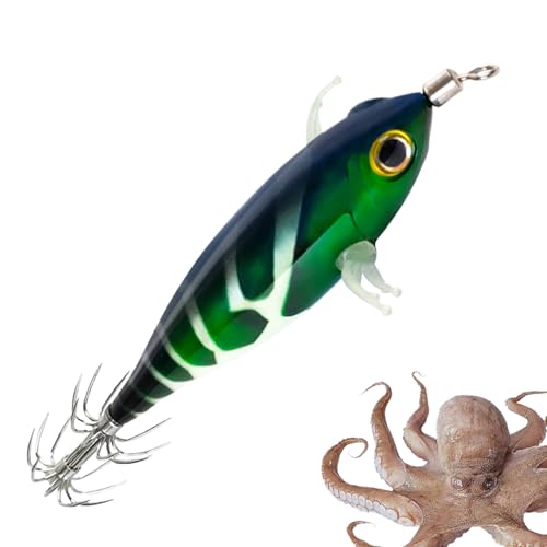 Köder Für Tintenfisch | Künstliche Tintenfischköder Mit Leuchtkörper,Schwimmköder Imitation Realist. fluoreszierender Angelköder für Enthusiasten Anfänger von Knowlife