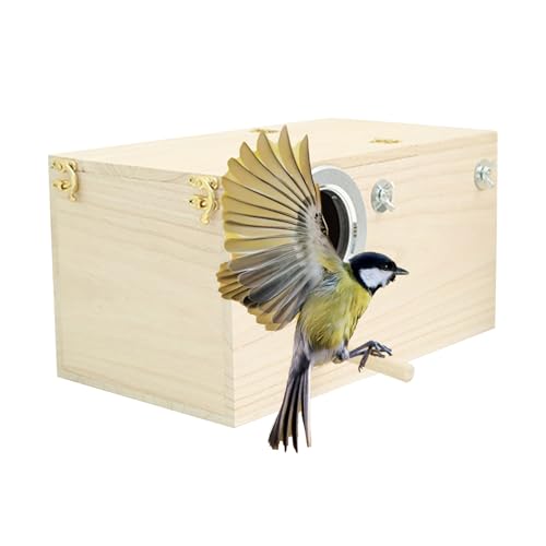Sittich Nistkasten - Nymphensittich Brutkasten,Holz Behausung Für Papageien Und Wellensittiche Innen- Und Außenbereich Leicht Zu Reinigen Mit Sicherer Konstruktion Und Pflegefreundlichem Design von Knowlife