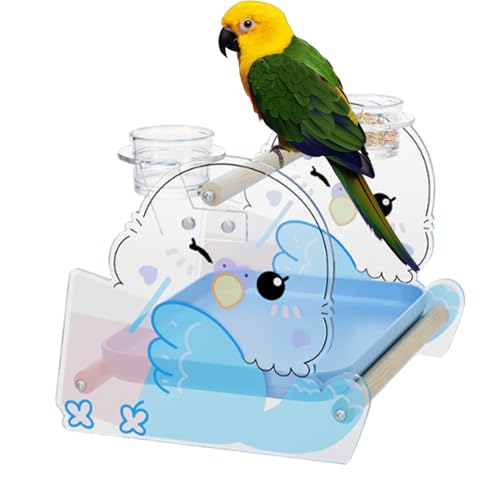 Vogel Sitzstange - Vogel Stubenreinheit Trainingsständer Schreibtischsitz - Tablett Angebrachtes Verhaltensformendes Rutschfestes Zubehör Für Conure Unzertrennliche Ara Kanarienvogel Sittiche von Knowlife
