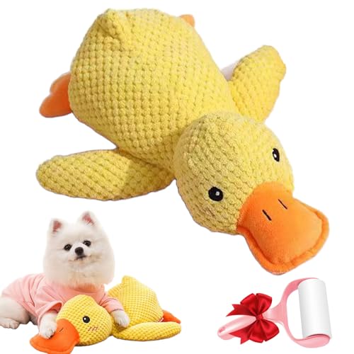 Biovet Md Quacko Calming Duck Toy, Biovetmd Calming Duck, Cute No Stuffing Quacking Ducks for Indoor, Dog Toy Of Chew-Resistant & Machine-Washable, Anxiety Relief Plush with Soothing Sound (Gelb, S) von Knubbuf