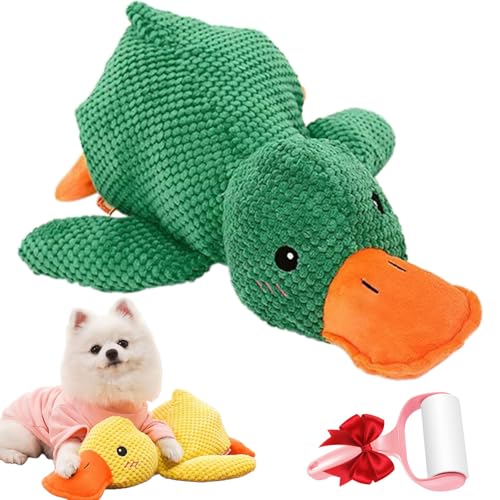Biovet Md Quacko Calming Duck Toy, Biovetmd Calming Duck, Cute No Stuffing Quacking Ducks for Indoor, Dog Toy Of Chew-Resistant & Machine-Washable, Anxiety Relief Plush with Soothing Sound (Grün, M) von Knubbuf