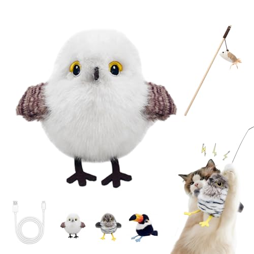 Celerypets Rechargeable Flapping Bird Cat Toy, Flappy Bird Cat Toy, Interactive Cat Toys, Three Wing-Flap Modes, Motion-Activated, Realistic Flapping Wings and Chirping, Real Birds Fun for Cats (A) von Knubbuf