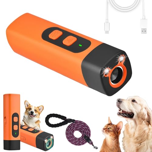 Knubbuf Barkshield Pro, Antibell-Gerät für Hunde, Antibell-Gerät mit LED-Taschenlampe, 25-kHz-Antibell-Kontrolle, geeignet für Training und Verhaltensverbesserung (Orange) von Knubbuf