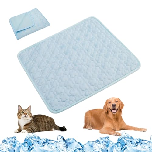 Knubbuf Cooling Mat Dog, Self-Cooling Dog Mat, Coolingmat - Dogs Cooling Mat, Summer Cooling Blanket, Cold Pad for Dogs and Cats, Washable (Light Blue, S (50 * 40cm)) von Knubbuf