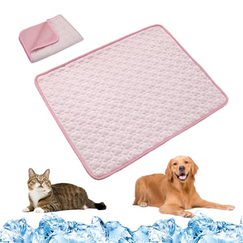 Knubbuf Cooling Mat Dog, Self-Cooling Dog Mat, Coolingmat - Dogs Cooling Mat, Summer Cooling Blanket, Cold Pad for Dogs and Cats, Washable (Pink, XXL (150 * 100cm)) von Knubbuf
