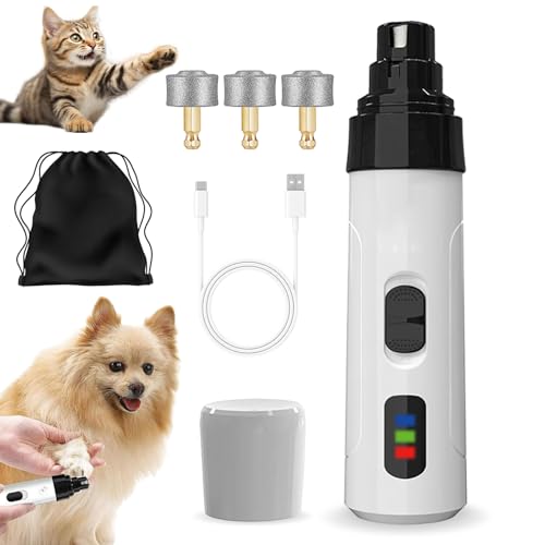 Knubbuf Krallenschleifer Pro Salon - Stressfreie Krallenpflege füR Hunde, Krallenschleifer füR Hunde, Wiederaufladbare, Krallenschleifer Hund, Leise und Stressfrei (Standard+2 Schleifkopf) von Knubbuf