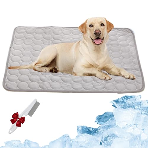 Knubbuf Nordseepfote Kühlmatte, Kühlmatte für den Sommer, Matte für Hunde/Katzen, Selbstkühlende Decke Hund, Wasserdicht, Langlebig Kühldecke Katzen für den Sommer (Grau, S (50 x 40cm)) von Knubbuf