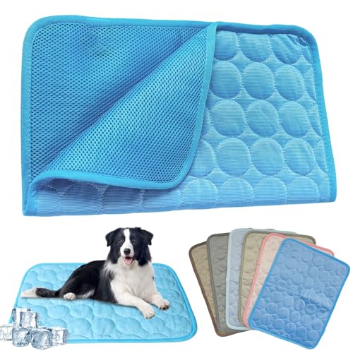 Knubbuf Pfotenfrost Matte, Pfotenfrost Matte füR Katzen Hund, Pfotenchill KüHlmatte Hund, KüHlmatte füR Hunde, 3-Schicht-System SelbstküHlende KüHlmatte Haustier Waschbar (Blau, M) von Knubbuf