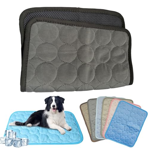 Knubbuf Pfotenfrost Matte, Pfotenfrost Matte füR Katzen Hund, Pfotenchill KüHlmatte Hund, KüHlmatte füR Hunde, 3-Schicht-System SelbstküHlende KüHlmatte Haustier Waschbar (Dunkelgrau, XXL) von Knubbuf