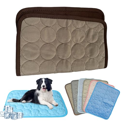 Knubbuf Pfotenfrost Matte, Pfotenfrost Matte füR Katzen Hund, Pfotenchill KüHlmatte Hund, KüHlmatte füR Hunde, 3-Schicht-System SelbstküHlende KüHlmatte Haustier Waschbar (Kaffee, M) von Knubbuf