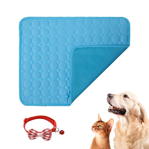 Knubbuf Premium Kühlmatte für Hunde, Nordseepfote Kühlmatte, Nordseepfote Kühldecke Hund, Selbstkühlende Hundematte, Waschbar, rutschfest, Kühldecke für Hunde Und Katzen (Blau, L) von Knubbuf