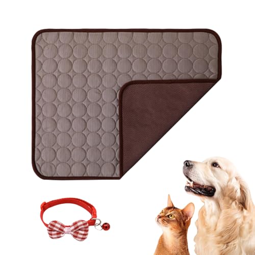 Knubbuf Premium Kühlmatte für Hunde, Nordseepfote Kühlmatte, Nordseepfote Kühldecke Hund, Selbstkühlende Hundematte, Waschbar, rutschfest, Kühldecke für Hunde Und Katzen (Braun, XS) von Knubbuf