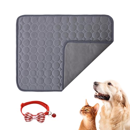 Knubbuf Premium Kühlmatte für Hunde, Nordseepfote Kühlmatte, Nordseepfote Kühldecke Hund, Selbstkühlende Hundematte, Waschbar, rutschfest, Kühldecke für Hunde Und Katzen (Dunkelgrau, S) von Knubbuf