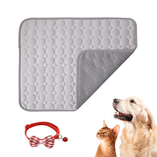 Knubbuf Premium Kühlmatte für Hunde, Nordseepfote Kühlmatte, Nordseepfote Kühldecke Hund, Selbstkühlende Hundematte, Waschbar, rutschfest, Kühldecke für Hunde Und Katzen (Grau, S) von Knubbuf
