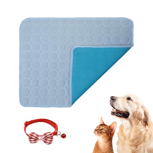 Knubbuf Premium Kühlmatte für Hunde, Nordseepfote Kühlmatte, Nordseepfote Kühldecke Hund, Selbstkühlende Hundematte, Waschbar, rutschfest, Kühldecke für Hunde Und Katzen (Hellblau, M) von Knubbuf